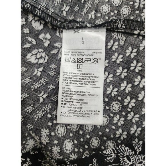 Old Navy Large Dress Black Floral Long Sleeve Mini V-Neck Cottagecore Large - Picture 8 of 8